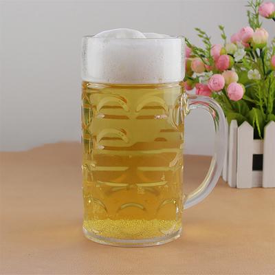 Wiederverwendbarer 32oz Plastikbierkrug 1 Liter mit Griffen Ananasbecher