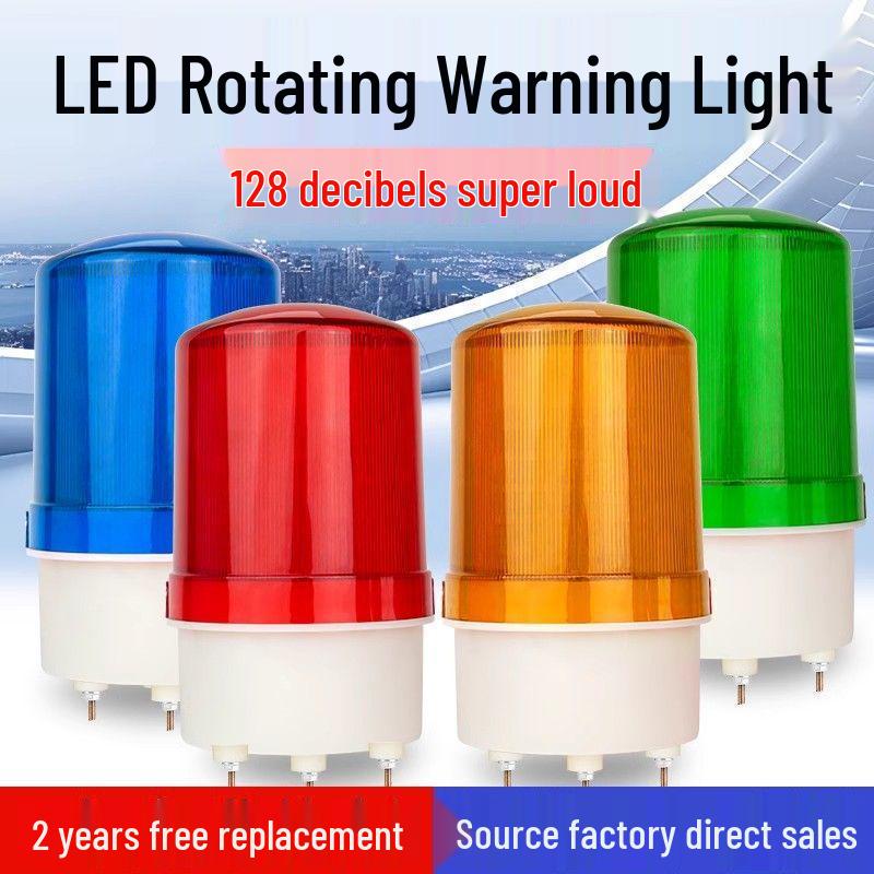 LED Strobe Rotary Alarm: Magnetic Sound & Light Warning, 12V/24V/220V Flashing.