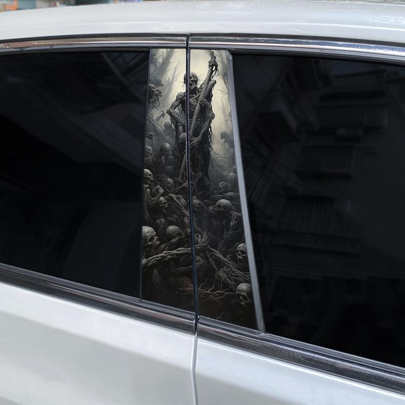 2 Stück Sensenmann Aufkleber Auto B-Säulen Aufkleber DIY Vinyl Wasserdicht Auto Türsäulen Aufkleber Geeignet für die meisten Auto-Mittelpfosten