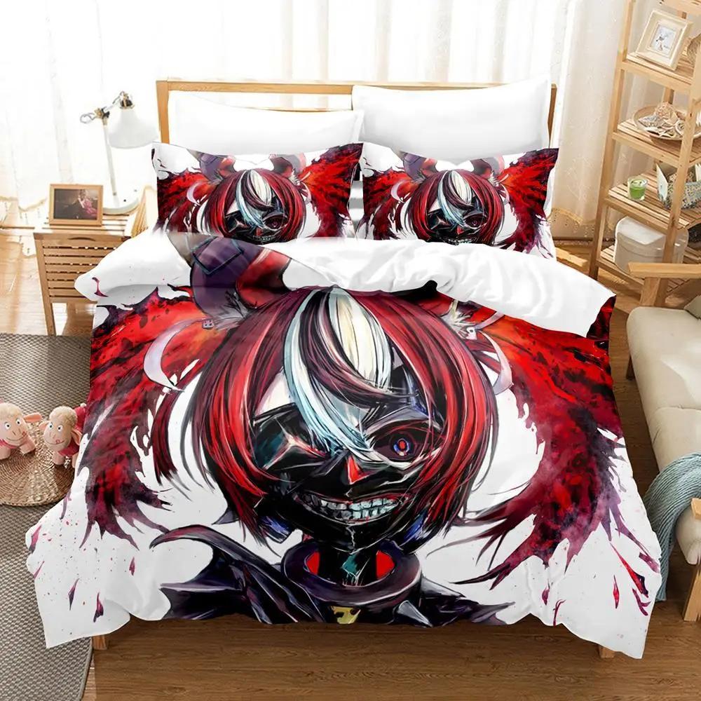 3D Print Hakos Baelz Anime Bedding Set Duvet Cover Bed Set Quilt Cover Pillowcase Comforter king Queen Size Boys Adult Bedding