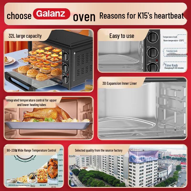 Galanz 32L Electric Convection Oven K15 CN plug (adapter included)