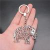 Elephant Horse Animal Duo Pendant Antique Bronze Metal Keychain with 30mm Ring for Students Hot Sale