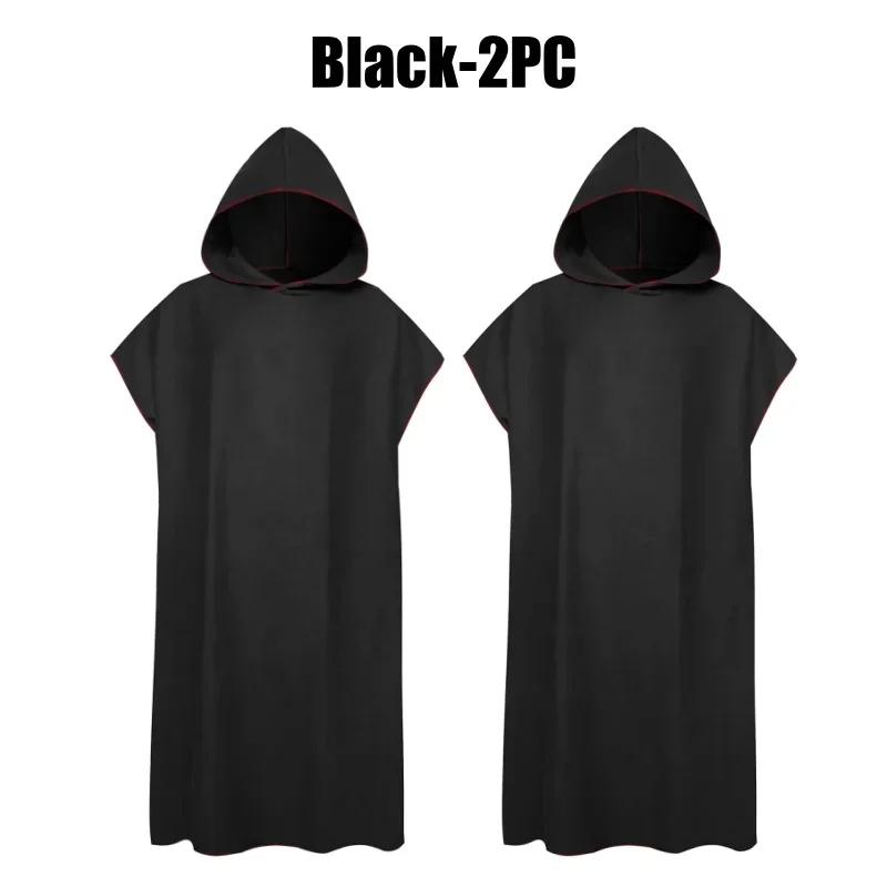 Unisex Hooded Microfiber Bathrobe Cape Quick Dry Swim Surf Towel For Beach Travel Sauna Changing Robe Lightweight Sports