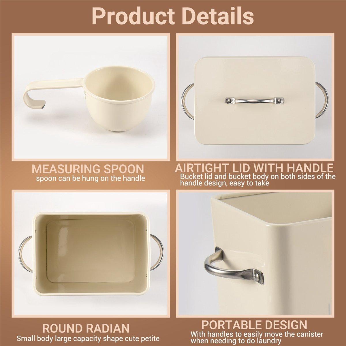 BHBL 3L Beautiful Powder Laundry Powder Boxes Storage with Scoop Creamy White China Mainland
