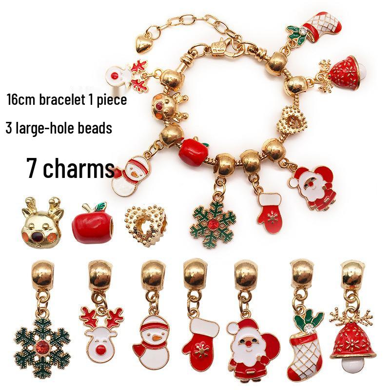 DIY Children's Christmas Bracelet Set: Educational Beading Game & Jewelry Blind Box Gift.