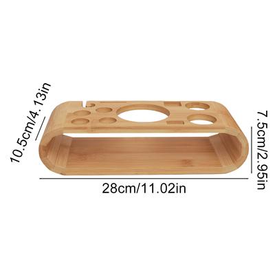 Bamboo Bartender Storage,Creative Oval 11 Holes Storage Rack,For Kitchens,Dining Rooms,Home And Barware For Cocktail Lovers,Gift