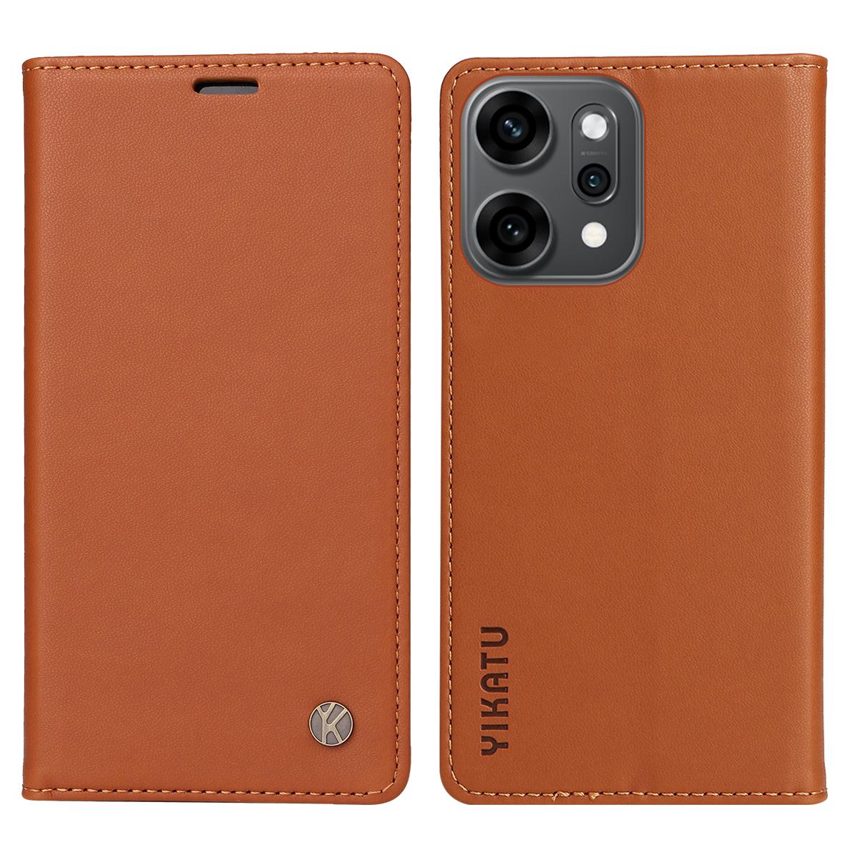 Для Oppo Reno14 Pro 5G (Китай)/Oppo Reno14 Pro 5G (Глобальный) Чехлы для телефонов YIKATU Магнитная застежка PU кожа Мобильный чехол D