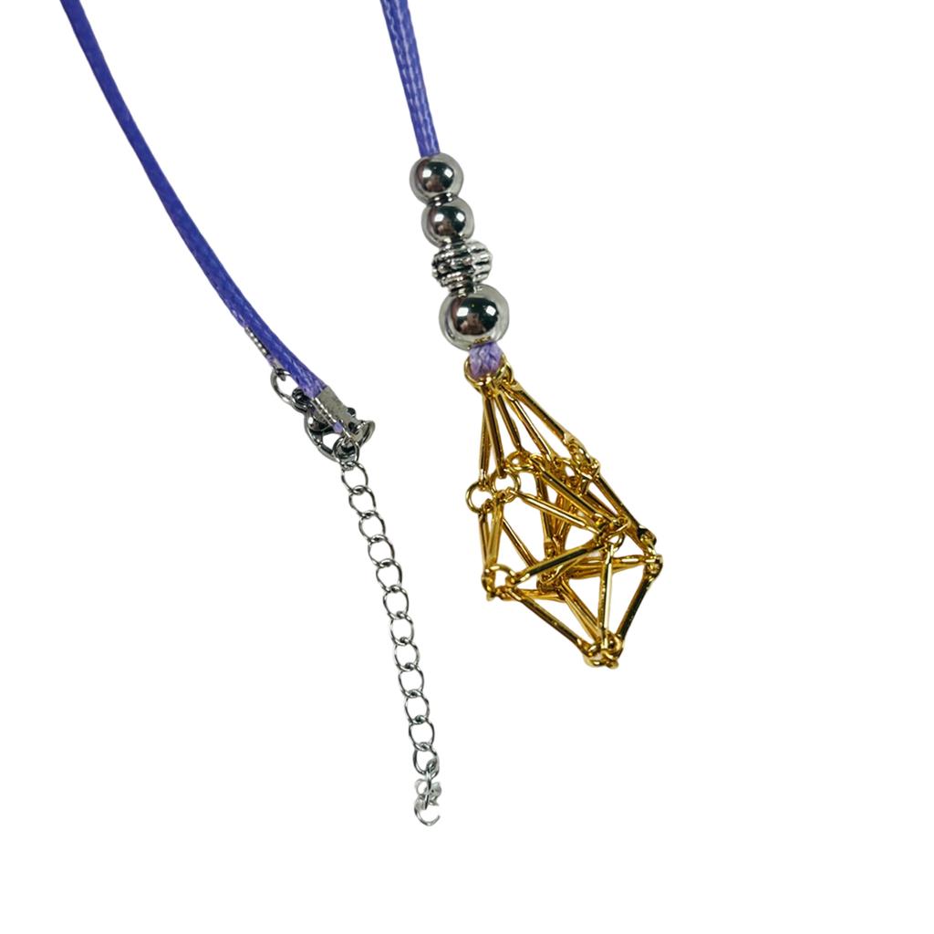 Adjustable Crystal Cage Necklace For Natural Stones Mesh Pendant Clavicle Chain Unisex Jewelry Gift For Men And Women