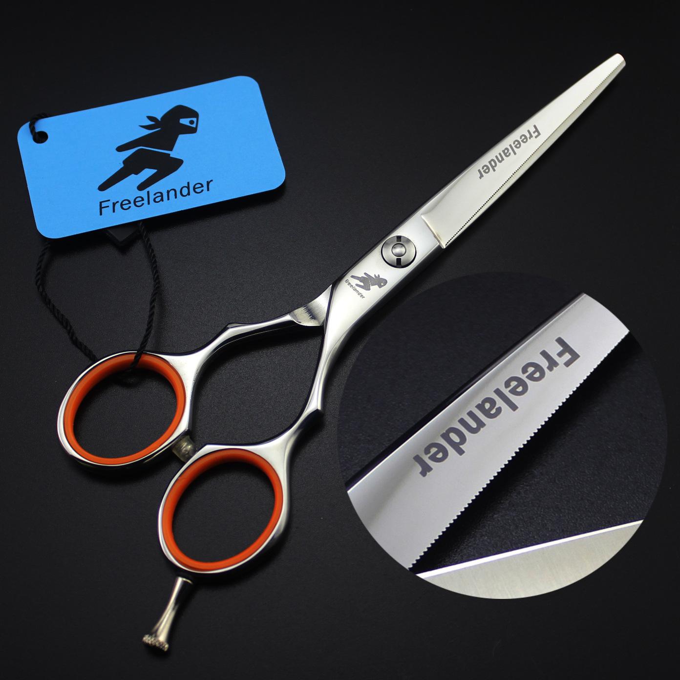 6-Inch Anti-Slip Straight Hairdressing Scissors with Symmetrical Blade and Open-Tooth Serrated Edge