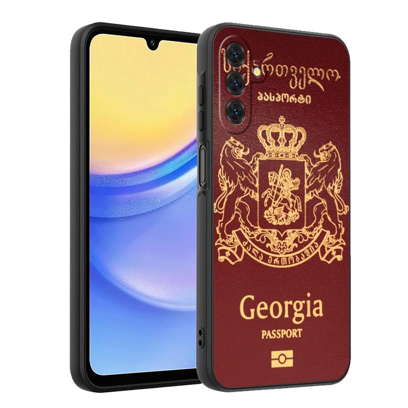 Georgia Passport Flag Soft Phone Case for Samsung A17 A37 A57 A16 A26 A36 A56 A15 A25 A35 A55 A14 A24 A34 A54 A13 A23 A33 A53 A5