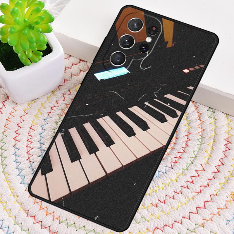 Music Piano Elegant Silicone Phone Case For Samsung Galaxy Note 10 Pro S26 S25 S24 S23 S22 S21 Plus S25Ultra Capa Cover