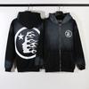Skull 3D Print Zip-Up Hoodie Men Women Casual Hip Hop Loose Fit Sweatshirt