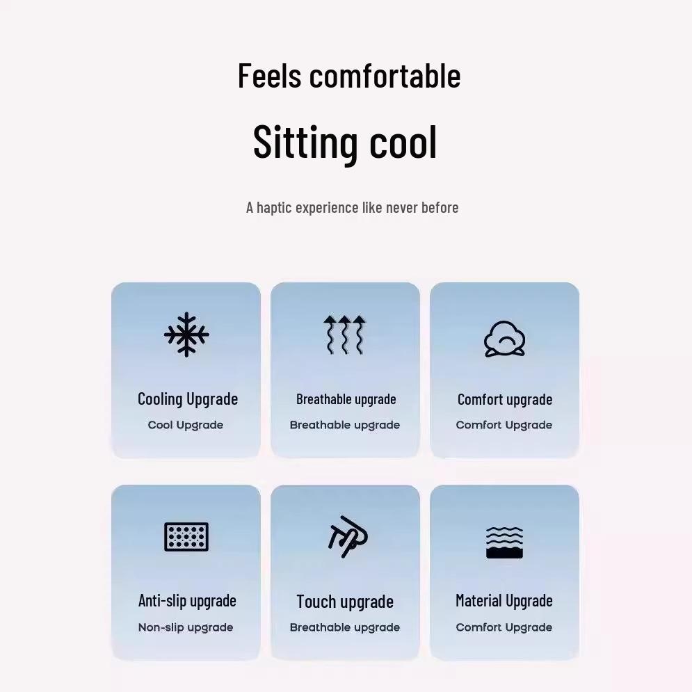 Breathable Ice Silk Summer Chair Pad - Cooling Cushion for Office & Stools