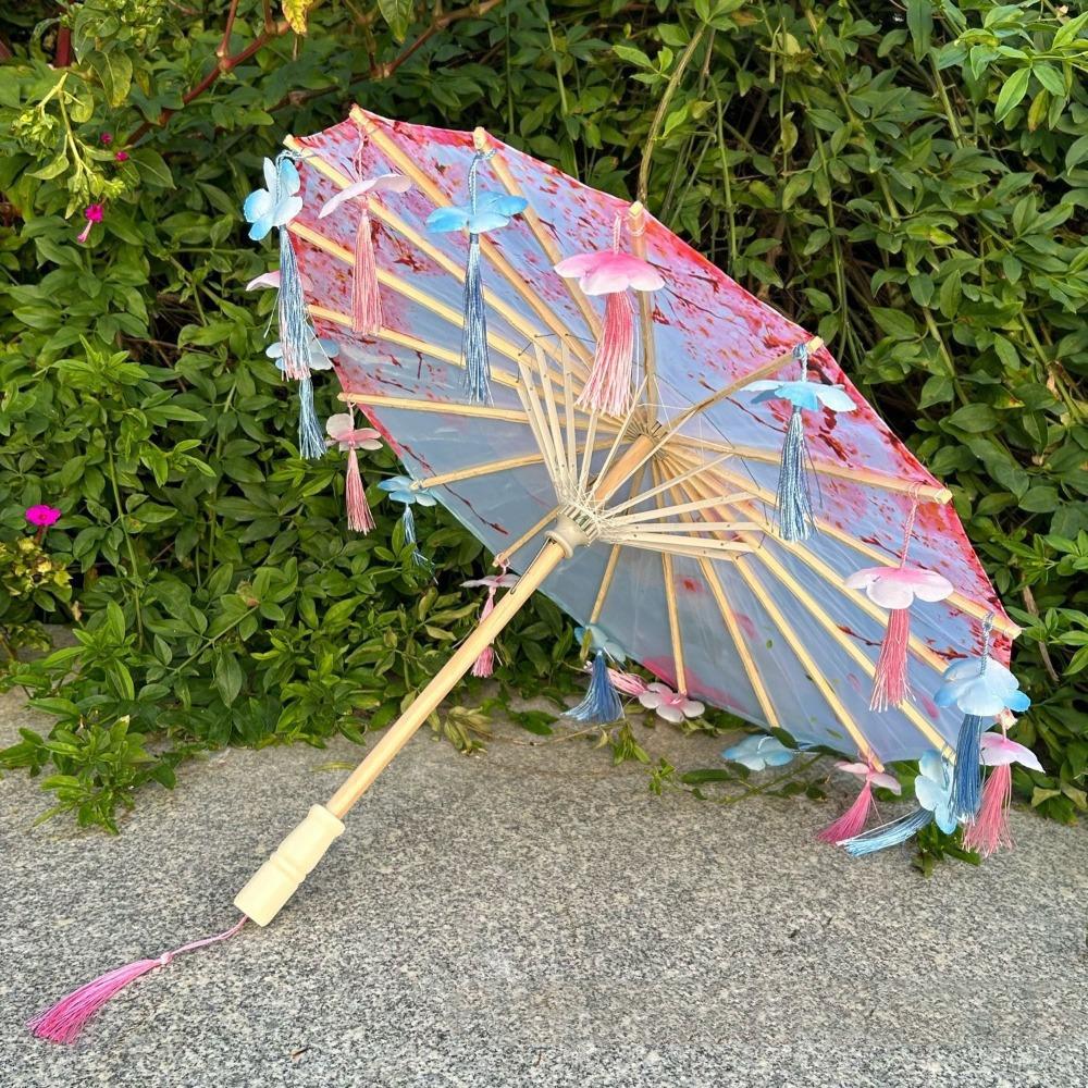 Chinese Style Chinese Antique Umbrella Handheld Tassel Umbrella Fabric Tassel Umbrella  Women Style 2