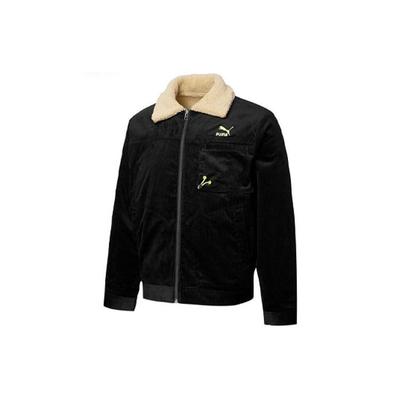 Embroidered Logo Reversible Fleece Corduroy Jacket Men Jacket Black 534751-01