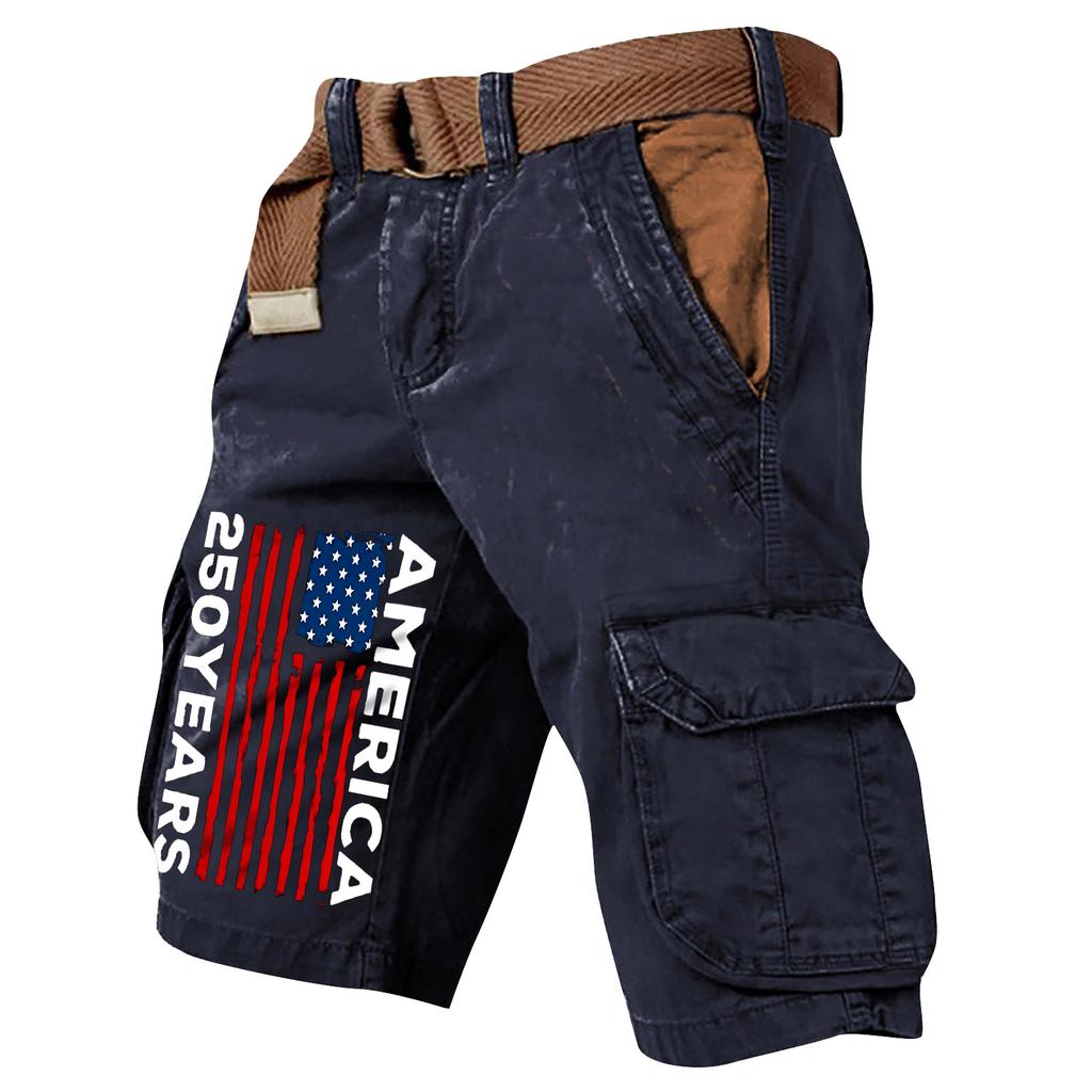 Pantaloncini Cargo Casual Stampati da Uomo per l'Estate con Tasche Multiple