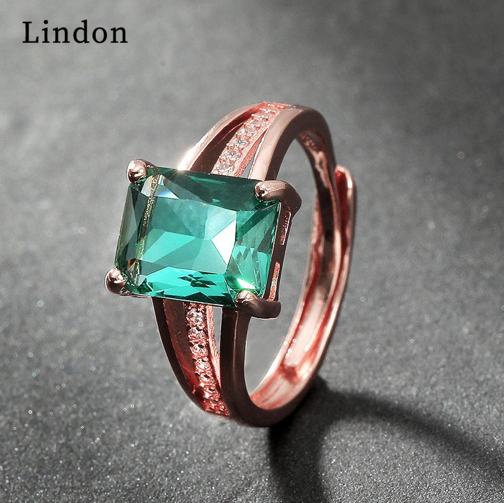 Lindon Klassischer Zirkonring aus Kupferlegierung, Damenschmuck, Hochzeitsversprechen, Partygeschenk