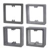 2Pcs Black Plastic Light Switches Cover Plates Self Adhesive Square Shape Wall Switches Stickers for Home Decoration