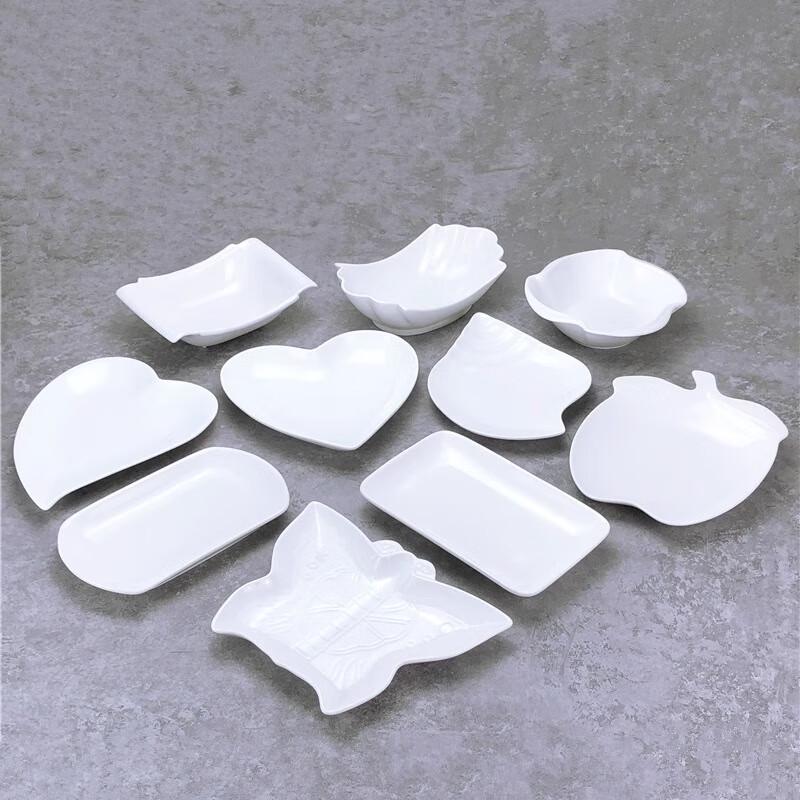 10-inch White Ceramic Polygonal Serving Plate with Double Handles