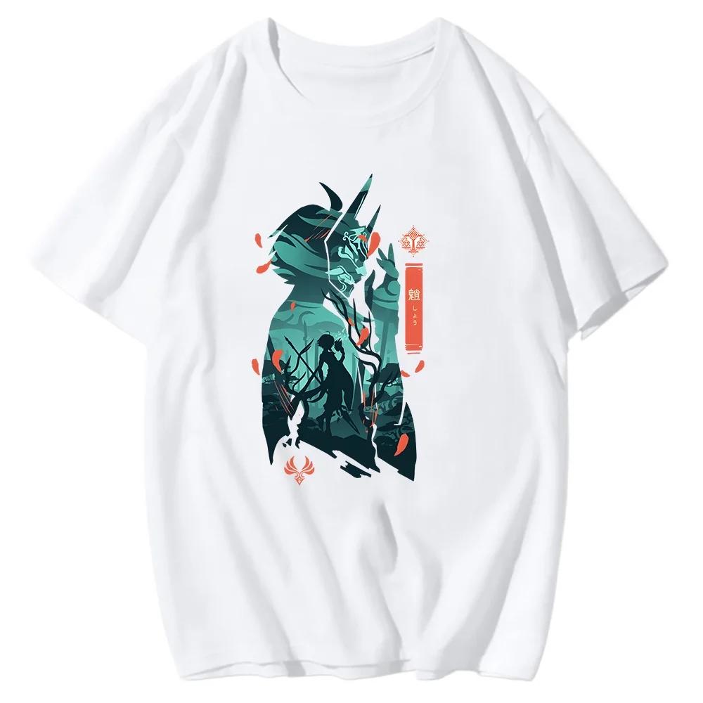 Genshin Impact Printing Tshirts Xiao Venti Print Tee Shirts Hu Tao Zhong Li Graphic T-shirt Kaedehara Kazuha Raiden Shogun Tees