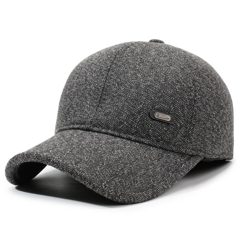 Middle-Aged Cap Autumn Winter Ear Protection Cap Thick Windproof   Baseball Cap Cotton Cap