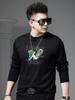 European Style Trendy Letter Print Long-Sleeve T-Shirt for Men 2025 Autumn New Round Neck Casual Top Men's T-Shirt