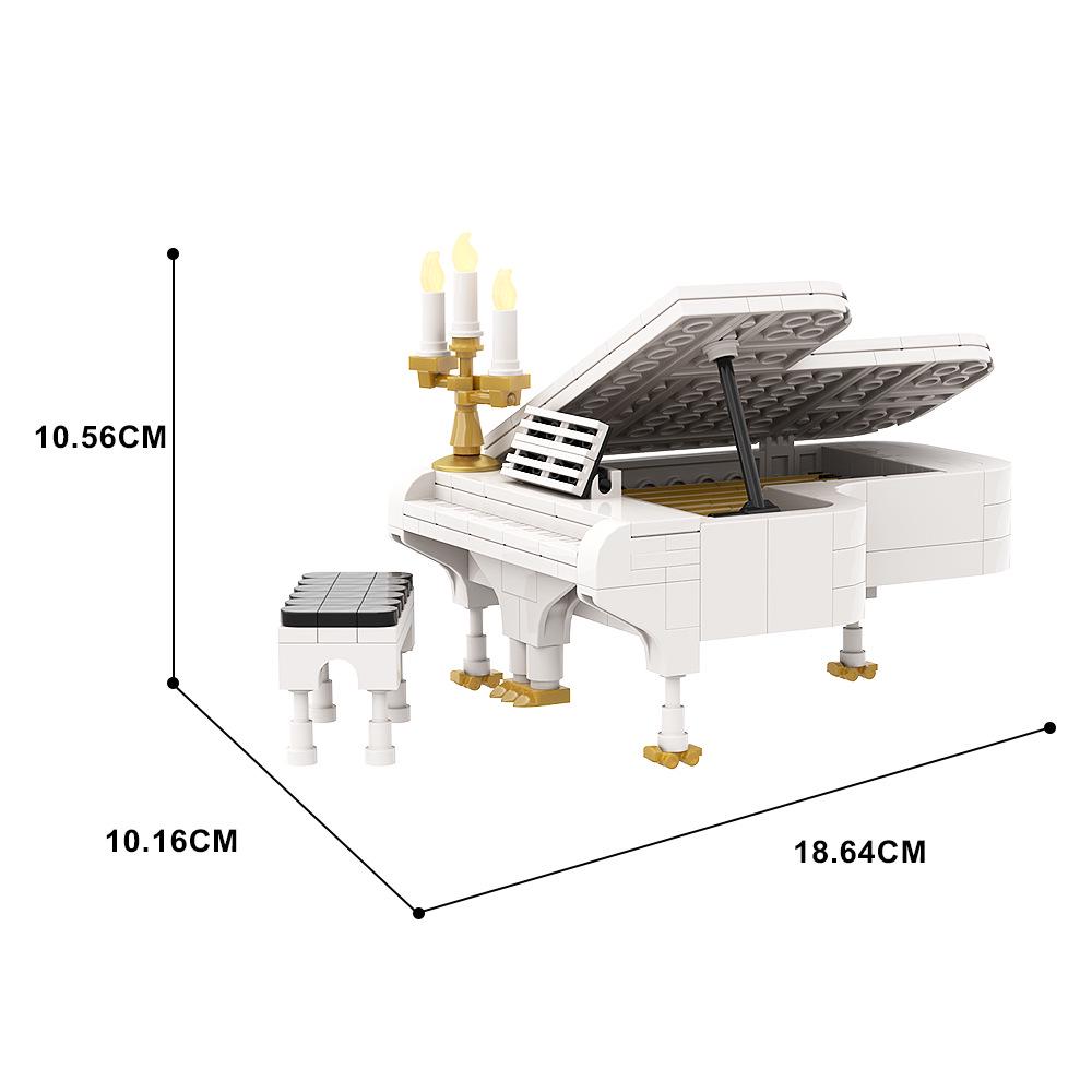 MOC Piano Building Blocks - Mini Musical Instrument Model, Compatible with Lego