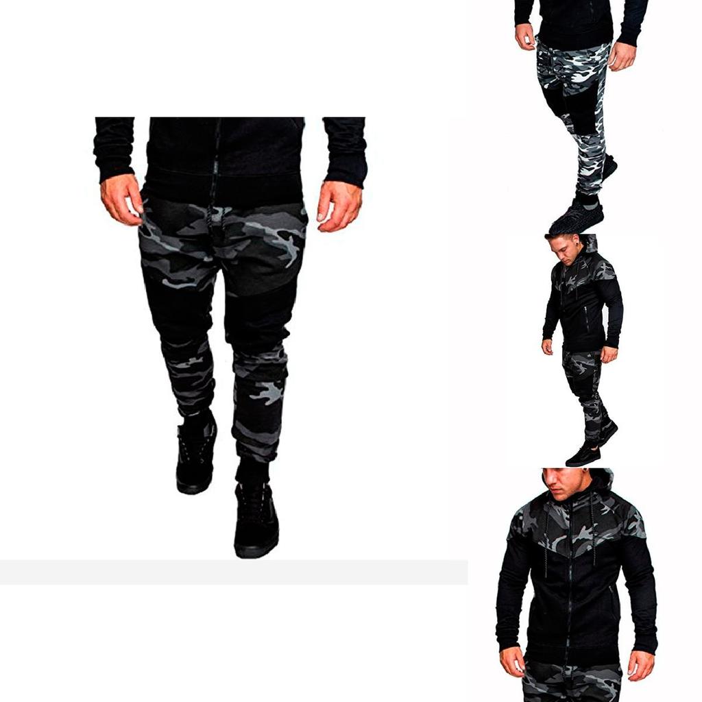 Mens Slim Hoodie Camouflage Sweatshirt Coat Jacket Outwear Tops Trousers Pants With Premium Quality Fabric And Timeless Style