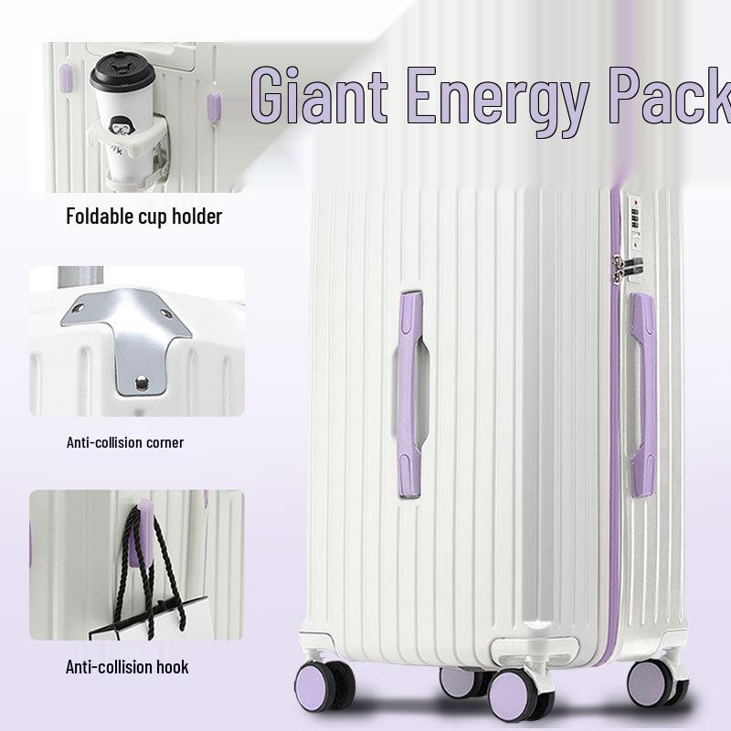 20-inch & 24-inch Silent Wheel Suitcase Set with Lock - Large Capacity Travel Trolley for Students