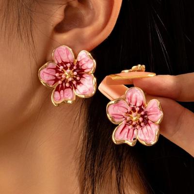 Emaille Blumenstecker Bunte Hängeohrringe Süße Blume Ohrringe Mädchen