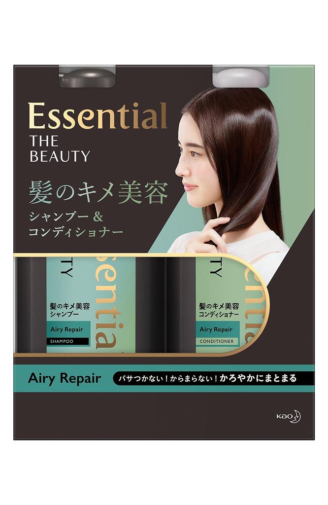 Kao Essential The Beauty Hair Texture Beauty Shampoo Conditioner Airy 500ml x Damage Hair Smooth & Set, Repair, 2, Repair, Care,