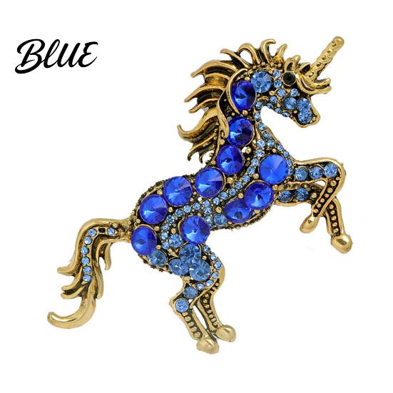 Exquisite Unicorn Accessory Retro Brooch Rhinestones Inlaid Lapel Pin Artistic