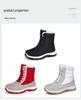 Women's High-Top Winter Plush Cotton Lace-Up Waterproof Snow Boots, Non-Slip