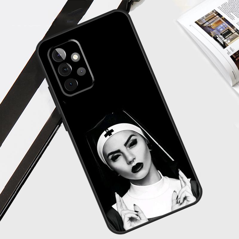 Sister Style Nun Sexy Girl Case For Samsung Galaxy A55 A35 A15 A56 A36 A26 A16 A06 A54 A34 A14 A12 A22 A32 A52 A13 A53