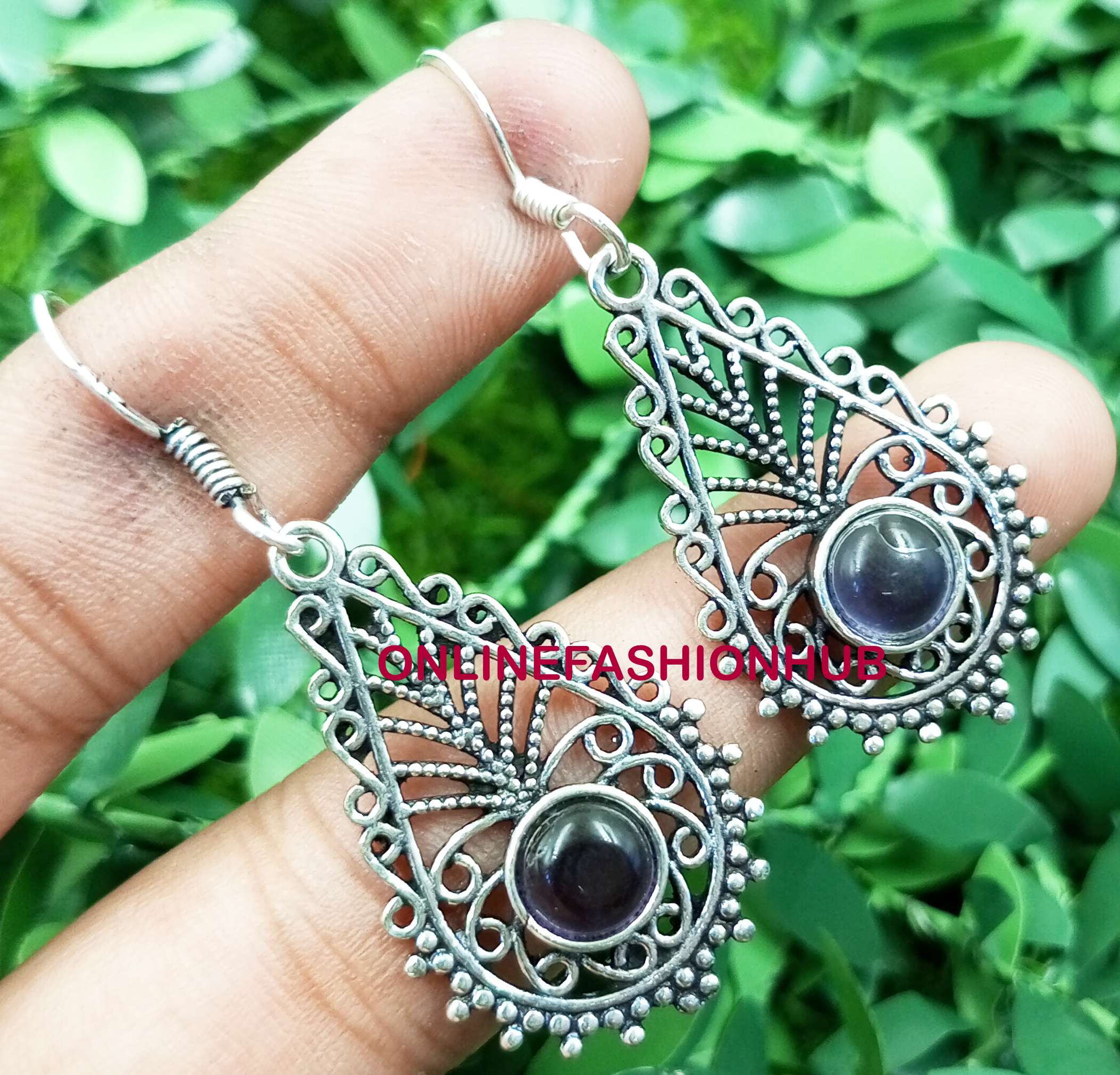 

Ювелирные изделия для девочек-серьги-крючки с аметистом из стерлингового серебра 925 пробы NST-CSE93