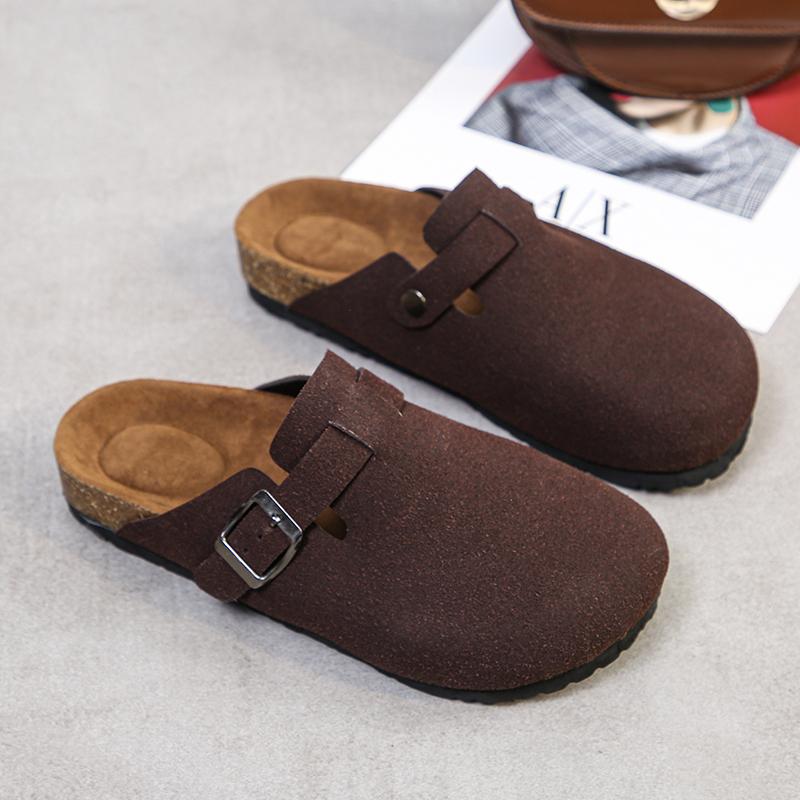 Cork Soled Shoes for Men Women Summer Flat Sandals for Men Beach Slippers for Women Cork Slippers  Mule Shoes 38
