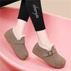Winter new retro platform Birkenstocks casual soft soles velvet round head fashion versatile Muller cotton shoes