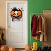Nightmare Pumpkin Wreath Halloween Gothic Pumpkin Ghost Hanging Door Sign for Front Door Haunted House Decoration