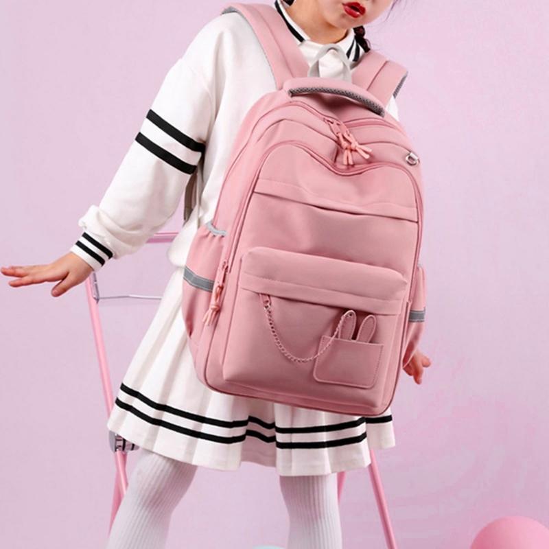 Korean Styles Backpack Lovely Rabbits Print Backpack Student School Backpack Large Capacity Backpack Girls School Bag