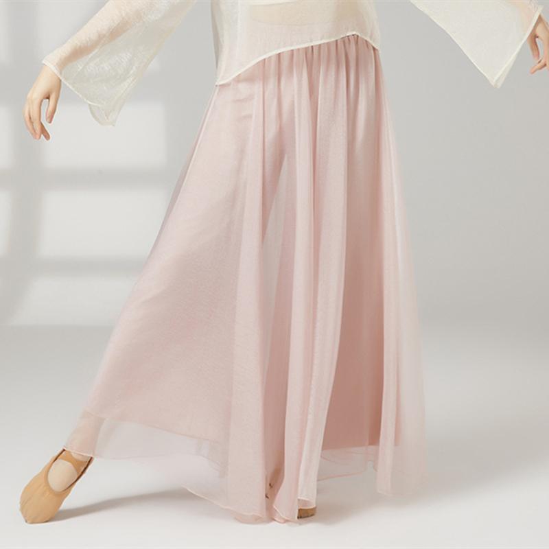 Skirt Pant Women Classical Dance Wide Leg Trouser Flowing Loose Double Layers Modern Stage Performance Costumes Fairy Dancewear