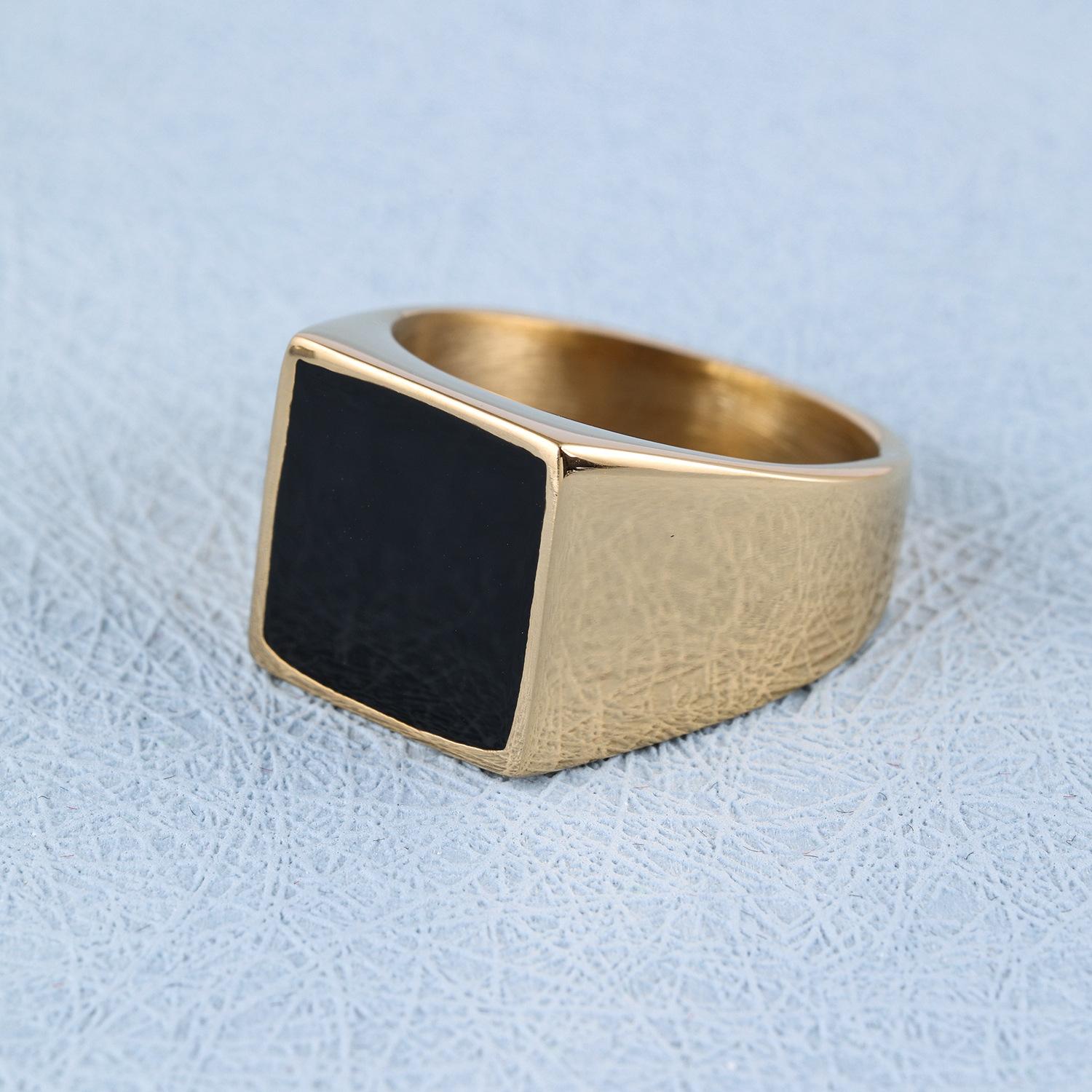 

Кольцо из серебра 925 пробы, персонализированное ювелирное изделие, квадратное эмалированное золотое серебро, квадратное простое кольцо высокого класса 10