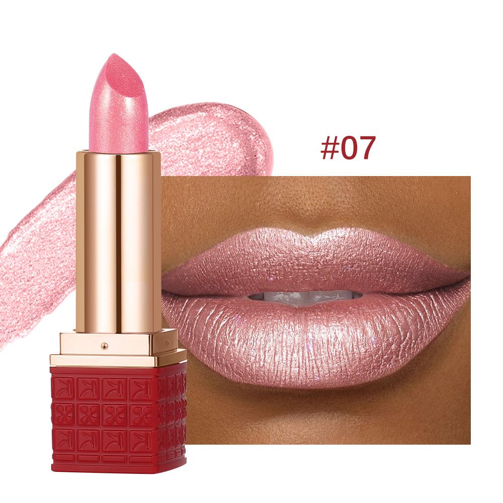 Metallic Lipstick Bright Glossy Velvet Texture Durable Make Your Lips Shiny Waterproof Anti-fouling Glitter Lip Stick Starry Sky