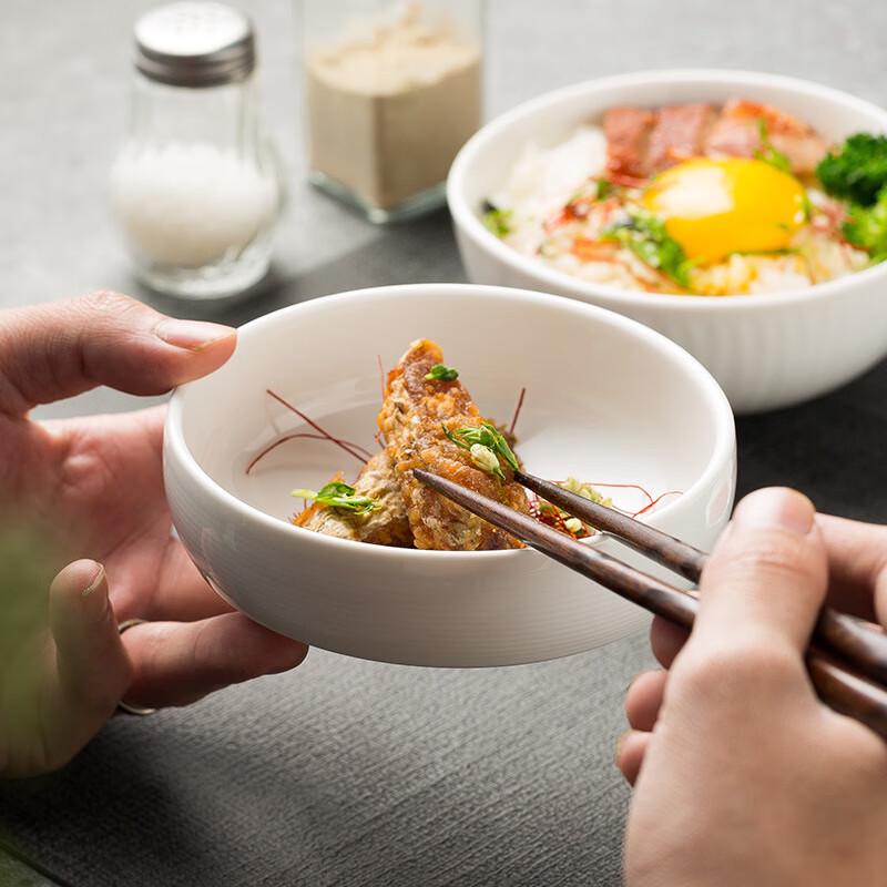 Star Light Ceramic Embossed Rice & Breakfast Bowl Set