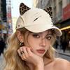Cotton Baseball Cap With Rose Embroidery For Spring And Fall Sun Protection
