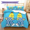Bananas In Pyjamas Colorful Floral Splash Background 3Pcs Bedding Set Duvet Cover Pillowcases No Comforter