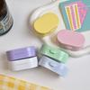 Portable Creamy Color Contact Lens Case with Mirror Leakproof Mini Eye Care Kit Container Travel Storage Box for Women