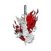 Samurai Band Red Eye Vinyl Car Stickers - Waterproof & UV Resistant Decals for Auto Body, Motorcycle Helmets & Laptop Bags