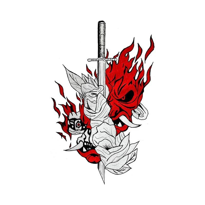 Samurai Band Red Eye Vinyl Car Stickers - Waterproof & UV Resistant Decals for Auto Body, Motorcycle Helmets & Laptop Bags