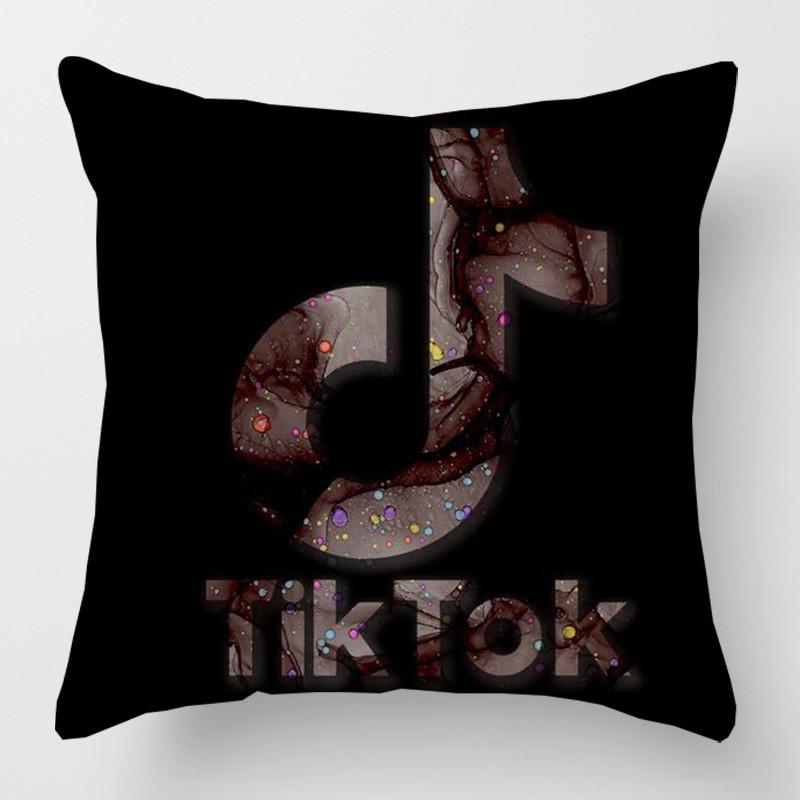 Tiktok Pattern Decorative Cushion Cover Soft Pillow Case For Home And Car 18inch