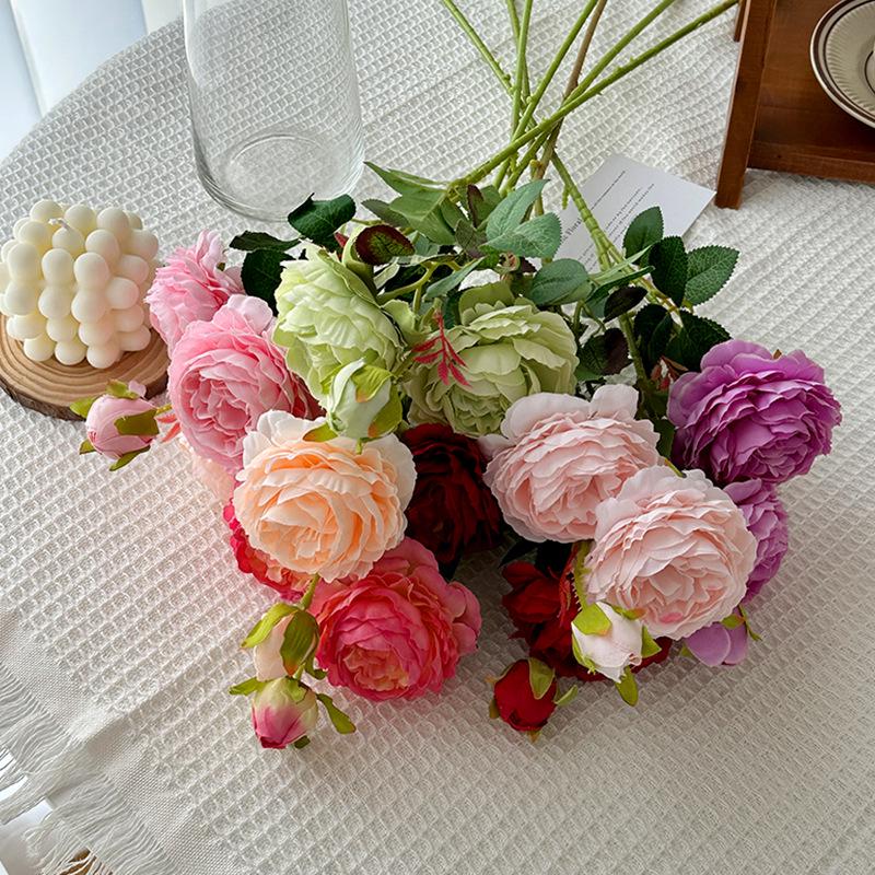 Premium Peony Artificial Flowers - Elegant Home & Table Decor, Perfect for Photography